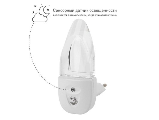 Декоративный светильник ЭРА NN-618-LS-W белый ночник сенсорный LED